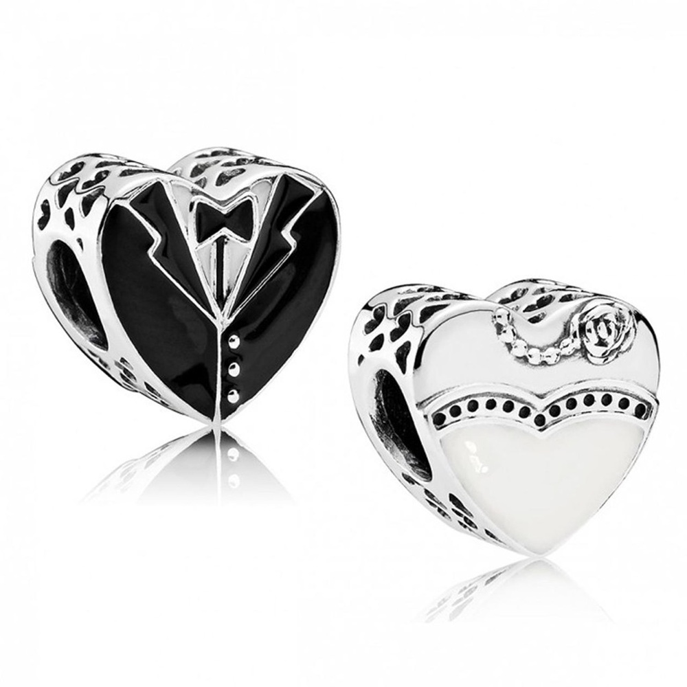 PANDORA Our Special Day Wedding Dress & Tuxedo Heart Charm Bead